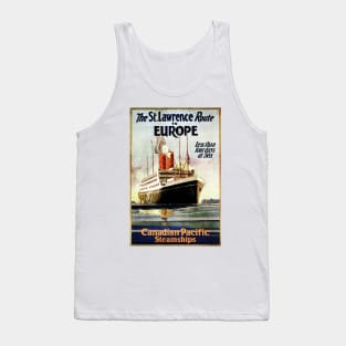 St Lawrence Route to EUROPE Less Than 4 Days at Sea Vintage Ship Tank Top